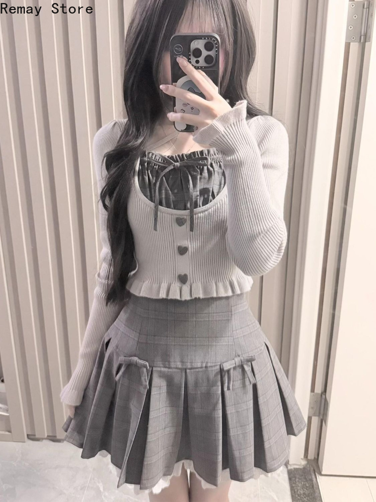V Vintage Fashion - Новый осенний французский элегантный модный комплект